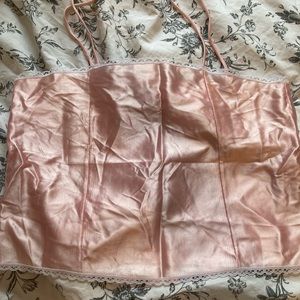 Vintage Silk Camisole with white lace